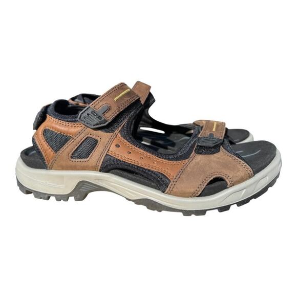 Ecco Brown and Black Men's Sandals - Picture 1 of 6